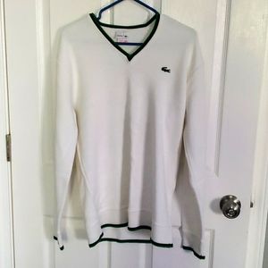 Mens L Lacoste white sweater